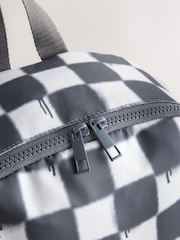 Monochrome Checkerboard Printed Backpack - Image 4 of 5
