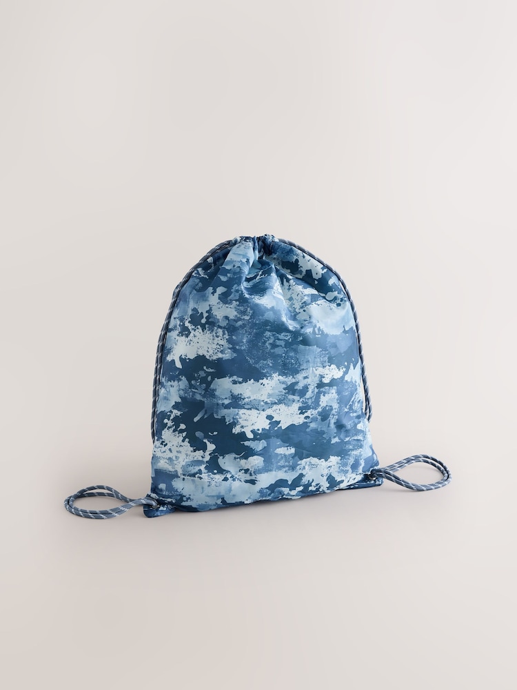 藍色/灰色迷彩 - Drawcord Bag - 圖片 1，共 5