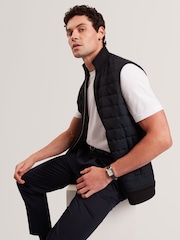 Ted Baker Blue Pafavor Short Sleeve Regular Fit Quilted Gilet - Image 5 of 7