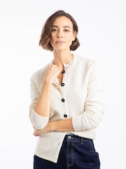 Weird Fish Cream Hayley Knitted Blazer Cardigan - Image 1 of 7