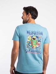 Weird Fish Blue Sea Shanties Back Print Artist T-Shirt - Image 1 of 6