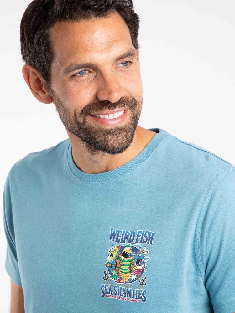 Weird Fish Blue Sea Shanties Back Print Artist T-Shirt - Image 2 of 6