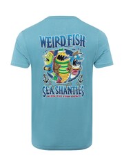 Weird Fish Blue Sea Shanties Back Print Artist T-Shirt - Image 6 of 6