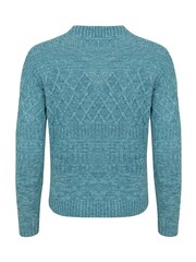 Weird Fish Blue Amiens Mixed Stitch Cardigan - Image 6 of 6