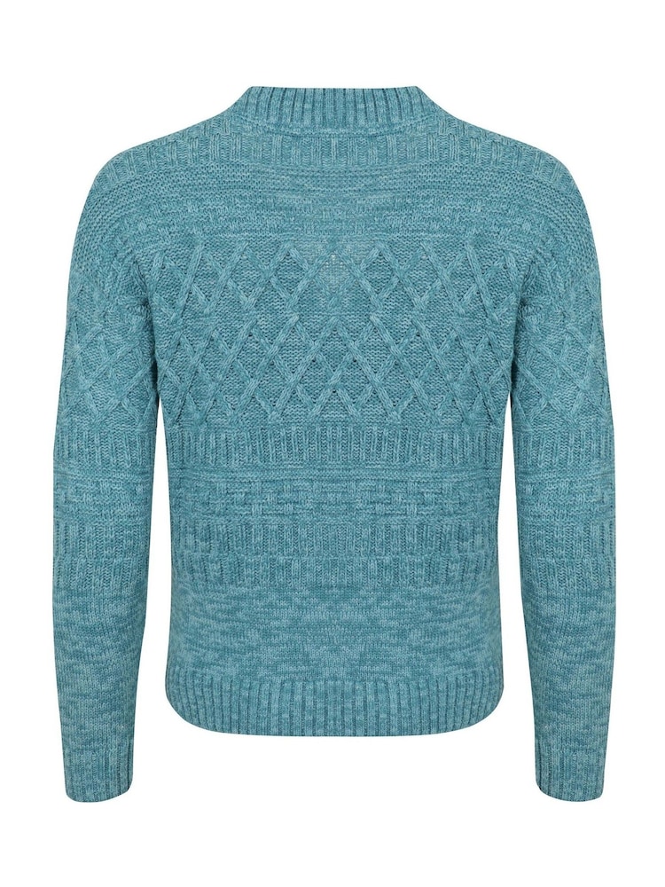Weird Fish Blue Amiens Mixed Stitch Cardigan - Image 6 of 6