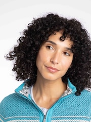Weird Fish Blue Juliet  1/4 Zip Stripe Macaroni Fleece - Image 5 of 8