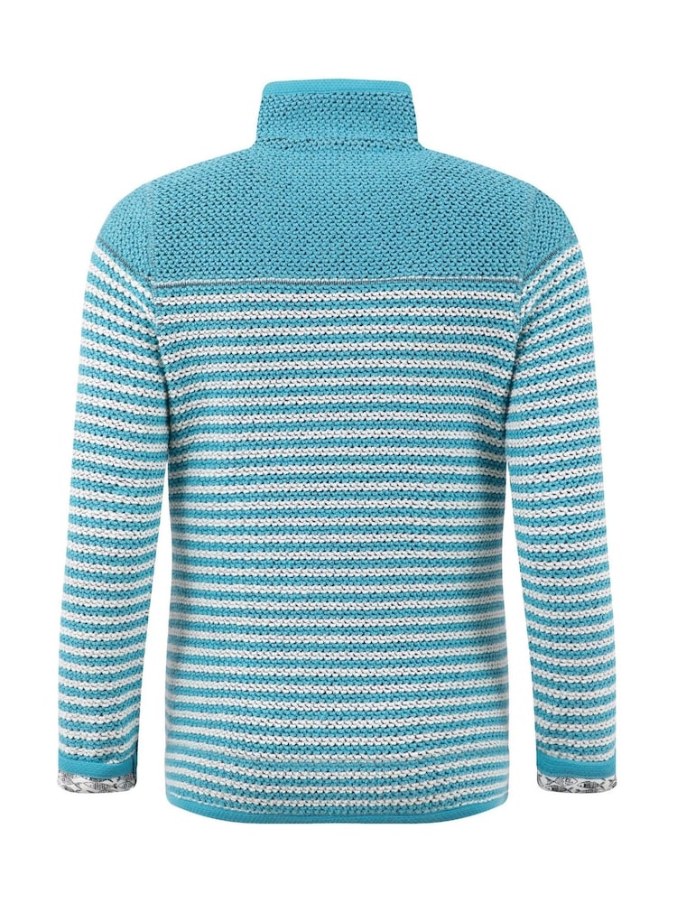 Weird Fish Blue Juliet 1/4 Zip Stripe Macaroni Fleece - Image 8 of 8 Weird Fish Blue Juliet 1/4 Zip Stripe Macaroni Fleece - Image 8 of 8