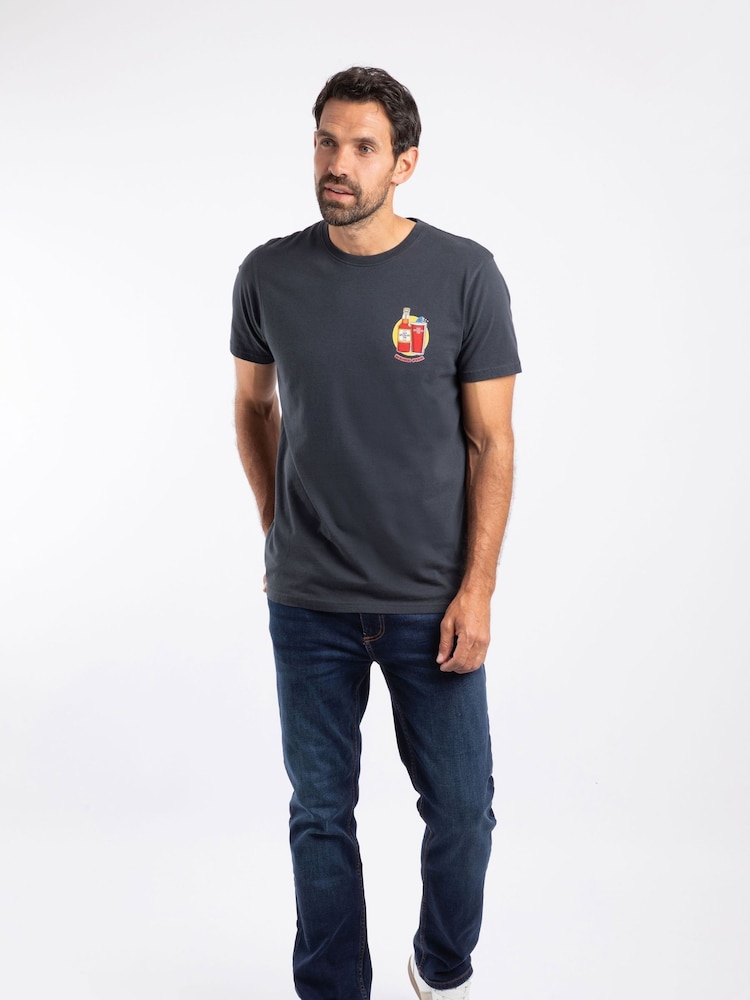 Weird Fish Blue Old Speckled Fin Back Print Artist T-Shirt - Image 1 of 6 Weird Fish Blue Old Speckled Fin Back Print Artist T-Shirt - Image 1 of 6