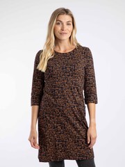Weird Fish Blue Starshine Printed Jersey Dress - Image 6 of 8