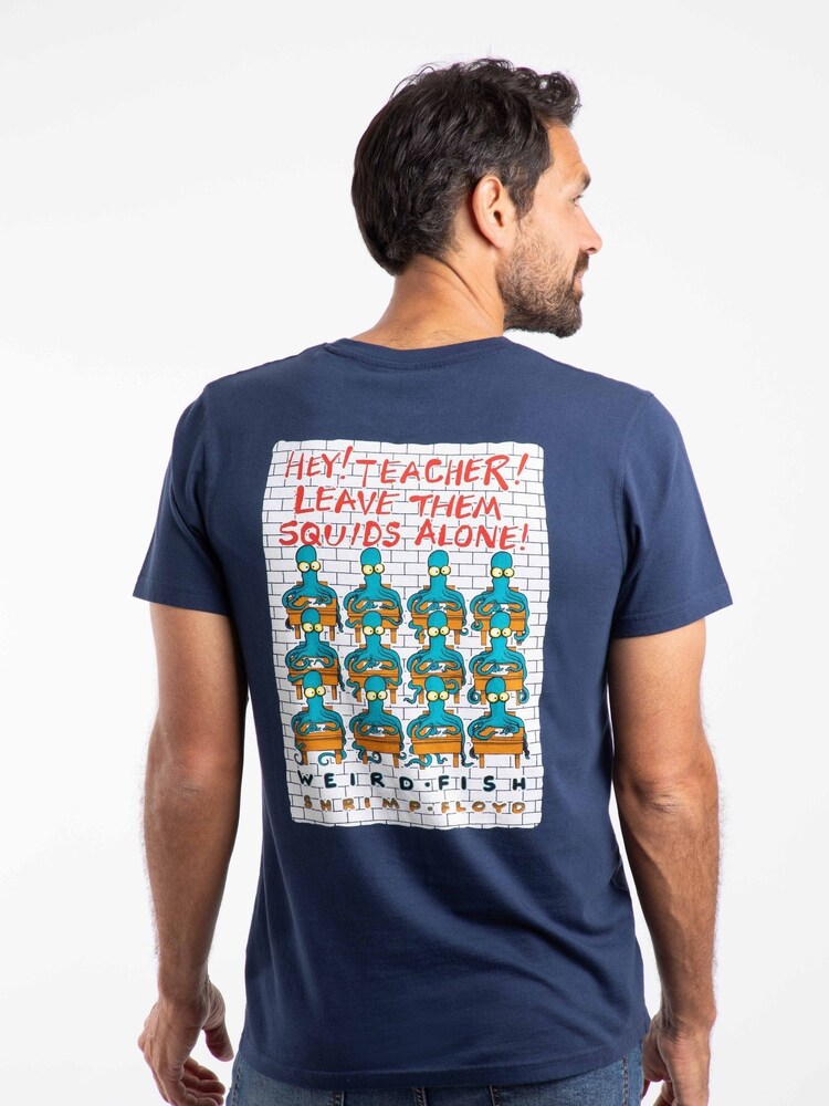 Weird Fish Blue Hey Teacher Back Print Artist T-Shirt - Image 2 of 6