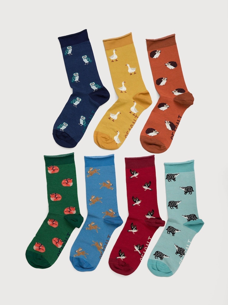 Seasalt Cornwall Blue Gift Box of 7 Women's Sailor Socks Creatures - Image 1 of 3 Seasalt Cornwall Blue Gift Box of 7 Women's Sailor Socks Creatures - Image 1 of 3