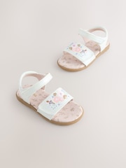 White Embroidered Touch Fastening Sandals - Image 1 of 5
