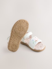 White Embroidered Touch Fastening Sandals - Image 3 of 5