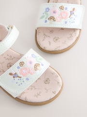 White Embroidered Touch Fastening Sandals - Image 4 of 5