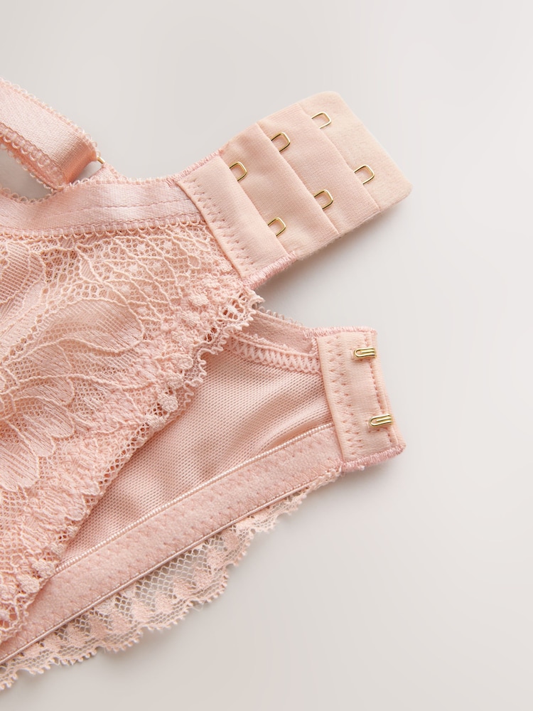 Pink DD+ Padded Balcony Lace Bra - Image 12 of 12 Pink DD+ Padded Balcony Lace Bra - Image 12 of 12
