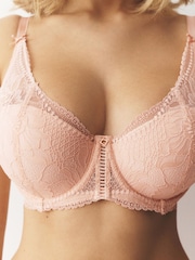 Pink DD+ Padded Balcony Lace Bra - Image 9 of 12