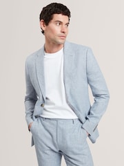 Ted Baker Blue Givranj-Slim Fit Linen Blend Jacket - Image 1 of 7