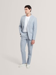 Ted Baker Blue Givranj-Slim Fit Linen Blend Jacket - Image 3 of 7
