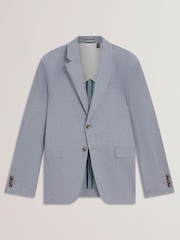 Ted Baker Blue Givranj-Slim Fit Linen Blend Jacket - Image 6 of 7