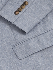 Ted Baker Blue Givranj-Slim Fit Linen Blend Jacket - Image 7 of 7