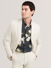 Ted Baker Cream Givranj-Slim Fit Linen Blend Jacket - Image 1 of 7