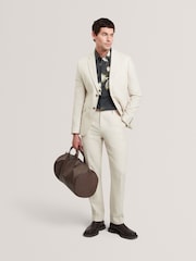 Ted Baker Cream Givranj-Slim Fit Linen Blend Jacket - Image 4 of 7