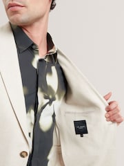 Ted Baker Cream Givranj-Slim Fit Linen Blend Jacket - Image 5 of 7