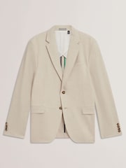 Ted Baker Cream Givranj-Slim Fit Linen Blend Jacket - Image 6 of 7