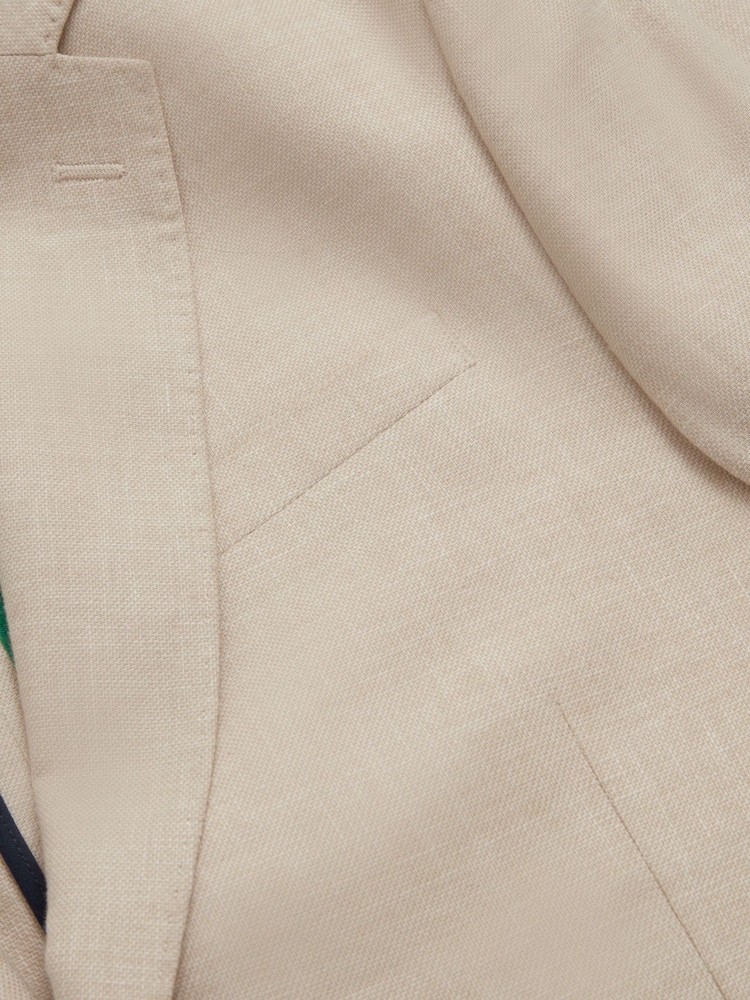 Ted Baker Cream Givranj-Slim Fit Linen Blend Jacket - Image 7 of 7