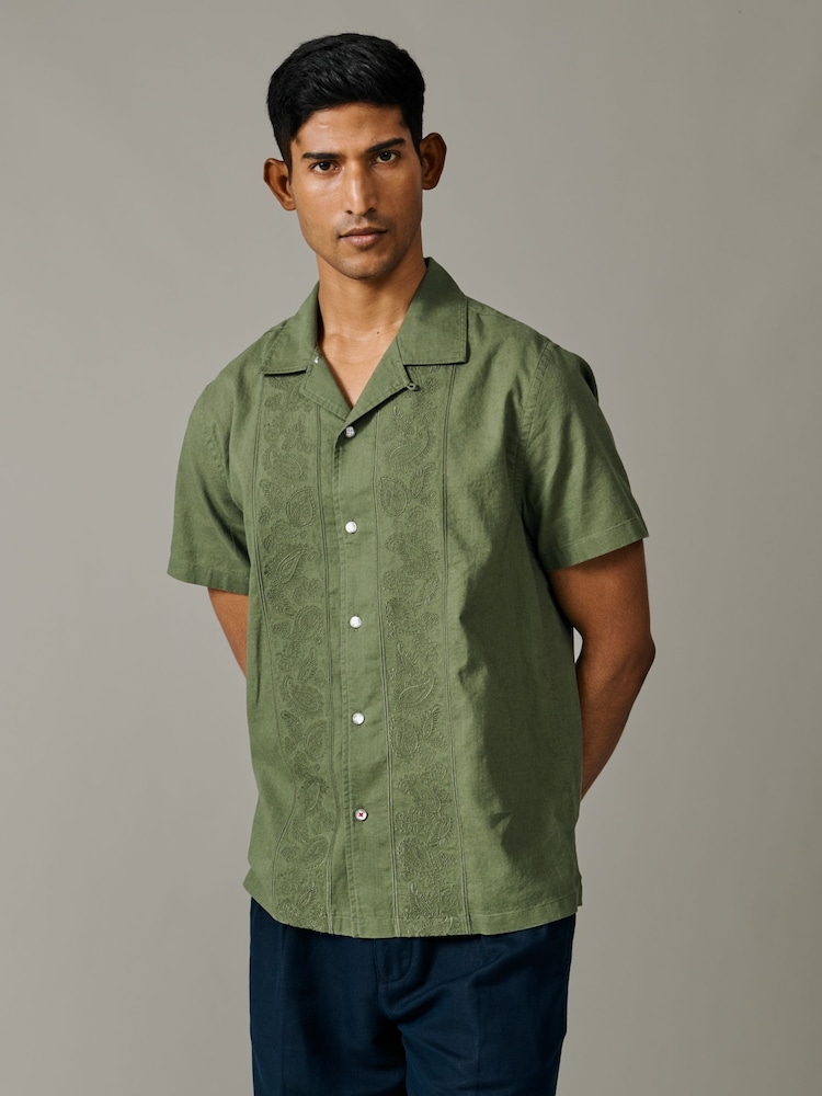 Aubin Abbey Cuban Collar Short Sleeved Shirt - Image 1 of 5