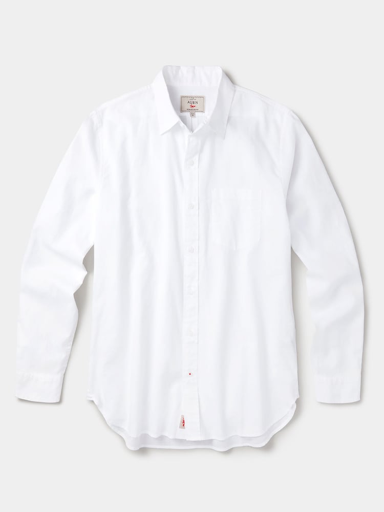 قميص أبيض من الكتان والقطن من أوبين غرينسبي - صورة 1 من 1