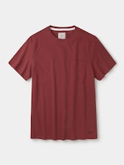 أحمر - Aubin Aldam Cotton Linen T-Shirt - صورة 1 من 1