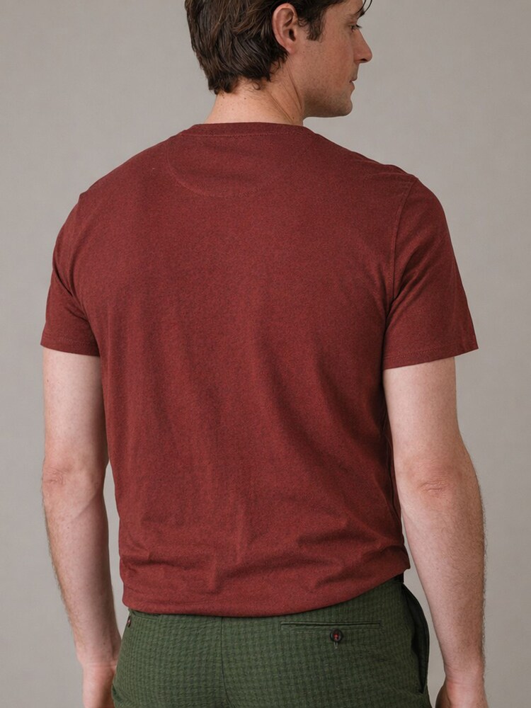 レッド - Aubin Aldam コットンリネン Tシャツ - 画像 2 / 3