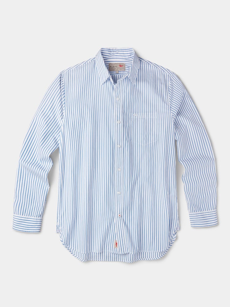 Blue Poplin - Camicia in popeline con bottoni Aubin Gladstone - Immagine 6 di 6 Blue Poplin - Camicia in popeline con bottoni Aubin Gladstone - Immagine 6 di 6