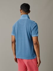 Aubin Blue Lusby Pique Polo Shirt - Image 2 of 5