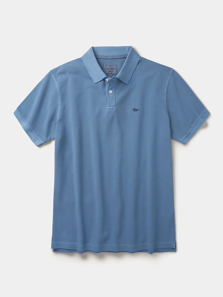 Aubin Blue Lusby Pique Polo Shirt - Image 5 of 5
