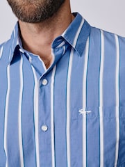 Aubin Blue Gladstone Poplin Shirt - Image 4 of 6