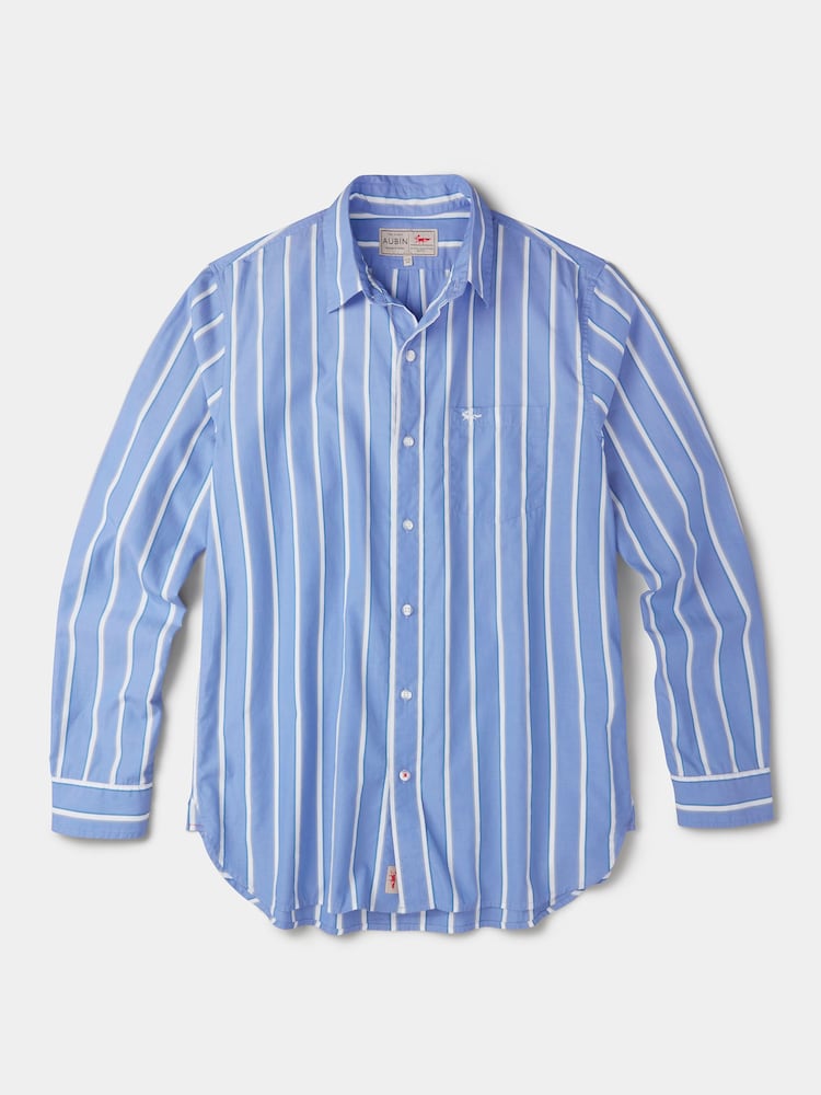 Aubin Blue Gladstone Poplin Shirt - Image 6 of 6