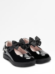 Lelli Kelly Black Teddybear Bow Mary Jane Shoes - Image 3 of 5