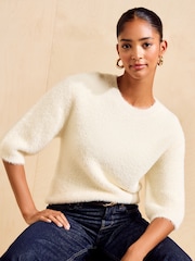 Friends Like These Ivory Eyelash Knit T-Shirt - Image 4 of 5