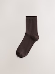 Chocolate Brown Basic Ankle Socks Five Pack - Image 4 of 8