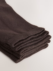 Chocolate Brown Basic Ankle Socks Five Pack - Image 7 of 8