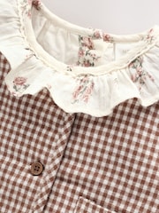 Ecru Floral Woven Baby Dress, Gilet And Tights 3 Piece Set (0mths-2yrs) - Image 9 of 15