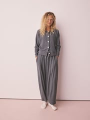 Grey Cardigan and Barrel Leg Cosy Lounge Set - Image 1 of 11