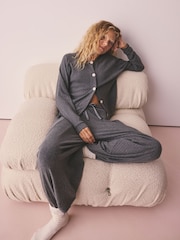 Grey Cardigan and Barrel Leg Cosy Lounge Set - Image 3 of 11