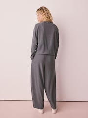 Grey Cardigan and Barrel Leg Cosy Lounge Set - Image 4 of 11
