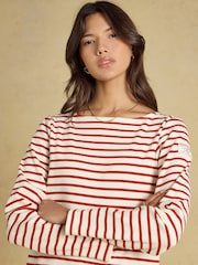 Creme/Burnt Orange - Μπλούζα Breton με ριγέ λαιμόκοψη Joules Harbour και λαιμόκοψη Boat Neck - Εικόνα 4 του 6