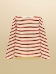 Creme/Burnt Orange - Μπλούζα Breton με ριγέ λαιμόκοψη Joules Harbour και λαιμόκοψη Boat Neck - Εικόνα 6 του 6