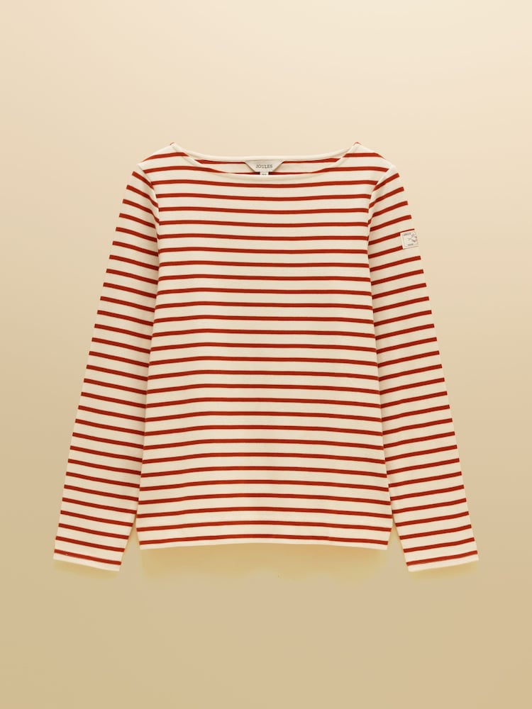 Creme/Burnt Orange - Μπλούζα Breton με ριγέ λαιμόκοψη Joules Harbour και λαιμόκοψη Boat Neck - Εικόνα 6 του 6