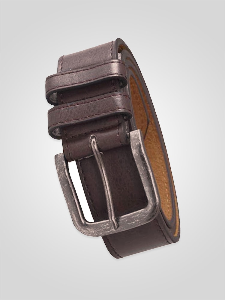 D555 Brown ARCHIE Antique Buckle Faux Leather Jeans Belt 3.9cm Width - Image 1 of 6 D555 Brown ARCHIE Antique Buckle Faux Leather Jeans Belt 3.9cm Width - Image 1 of 6